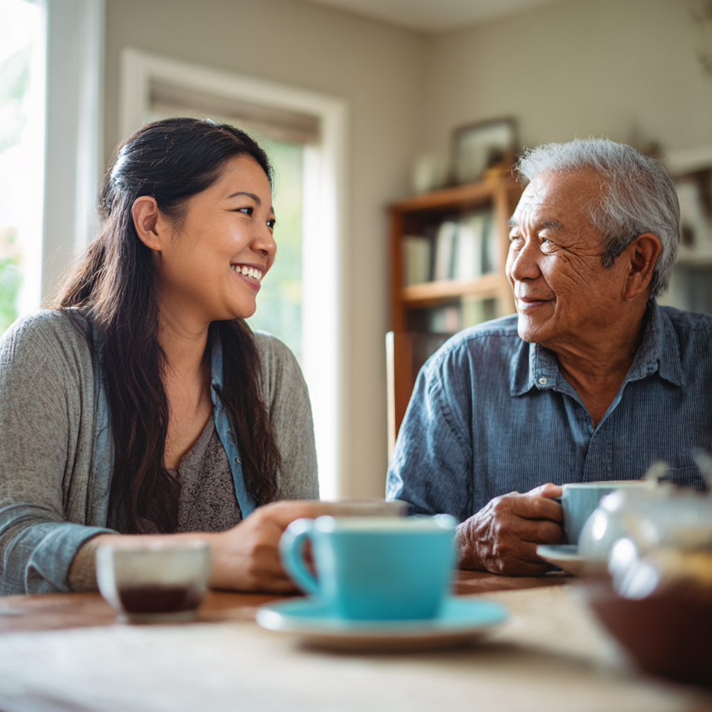 Companion engaging with client